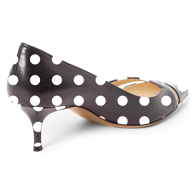 black_polka_dots_polka_dots_hollow_out_kitten_heels_pumps_1_