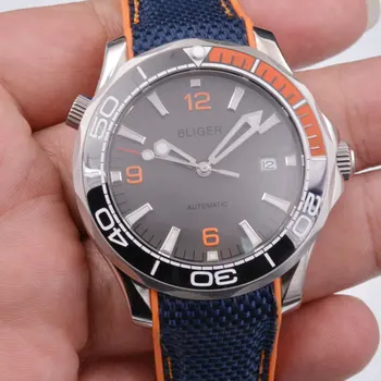 

Bliger 41mm Black dial Luminous automatic movement men's fashion casual mechanical watch