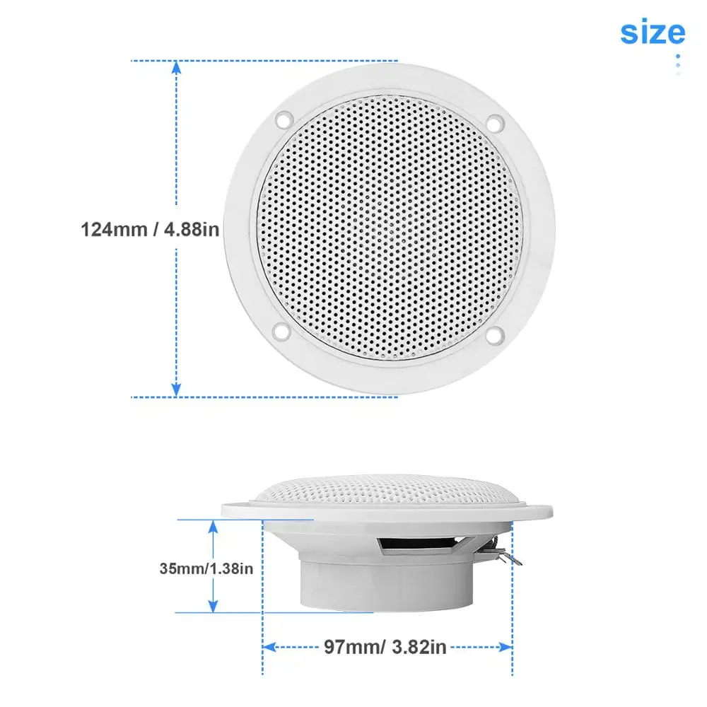 Waterproof Marine Stereo Audio Radio Bluetooth Receiver Car MP3 Player+4" Marine Speakers+FM Antenna For RV ATV Boat Motorcycle