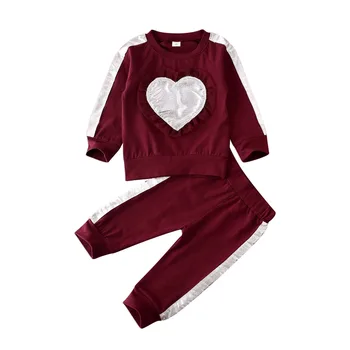 

2Pcs Cute Toddler Baby Girls Clothes Set Sequined Print Long Sleeve Tops Shirt Pants Leggings Outfits Tracksuit Sweatsuit 0-24M