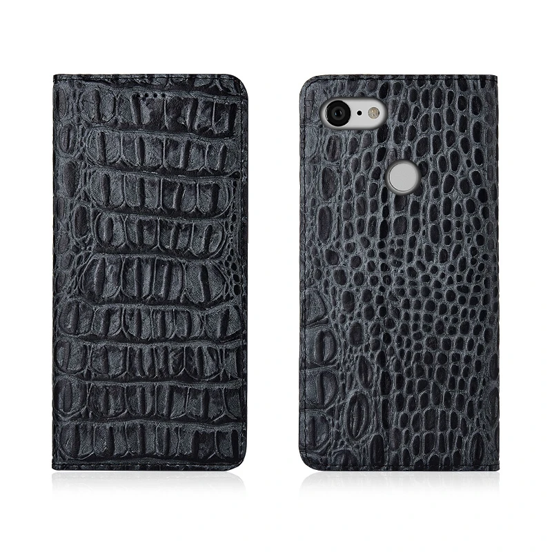 

Crocodile Back Pattern Genuine Real Leather Magnetic Flip Phone Bag For Google Pixel 3 XL/Google Pixel 3 Phone Case Coque Capa