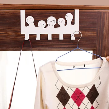 

Hot Sale Punch Free Stainless Steel Door Hook Hanger No Trace Clothes Storage Rack Practical Door Hook For Bathroom