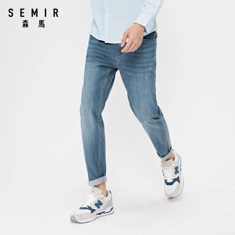 SEMIR Ninth points jeans men autumn 2020 new slim pencil pants Korean trendy fashion denim trousers man SEMIR Ninth points jeans men autumn 2020 new slim pencil pants Korean trendy fashion denim trousers man