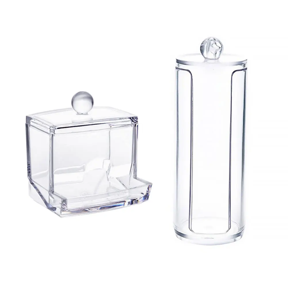 Transparent Organizer Cotton Swab Storage Box Organizer Acrylic Cotton