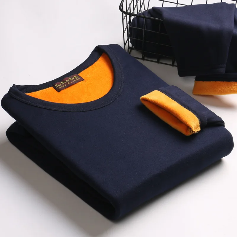 Seller Winter Models Couple Warm Suit Underwear Thickened Plus Velvet Men and Women Undershirts Cold-resistant Leisure Selling