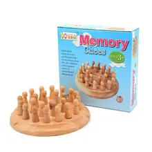 Juego de ajedrez con memoria de madera para niños, juego de mesa de bloques, divertidos, juguete educativo de habilidad cognitiva, de color