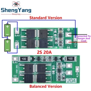 TZT 2S 20A 7.4V 8.4V 18650 Lithium Battery Protection Board/BMS Board Standard/Balance For DIY