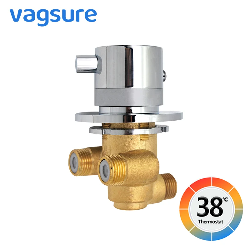 valvola miscelatrice Acqua Calda Fredda G1 2 Controllo della Temperatura del Miscelatore termostatico in Ottone Massiccio per Rubinetto Automatico da Bagno Valvola miscelatrice termostatica