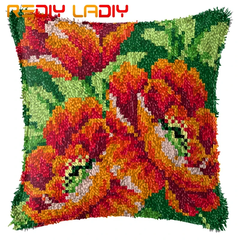 Крюк с защелкой подушки красных Маков предварительная Печать Подушка из