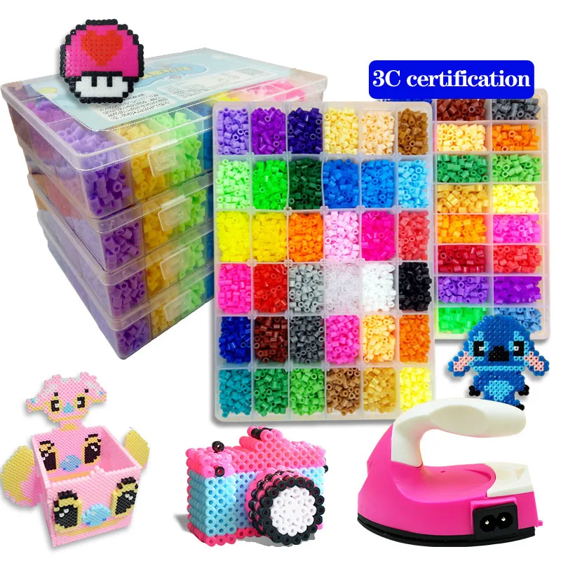 48 Colors 5mm Fuse Beads Kit Melting Bead Toy Pixel Art Puzzle DIY 3D  Puzzles Crafts Making Handmade Gift Kids Ironing Beads Set - AliExpress