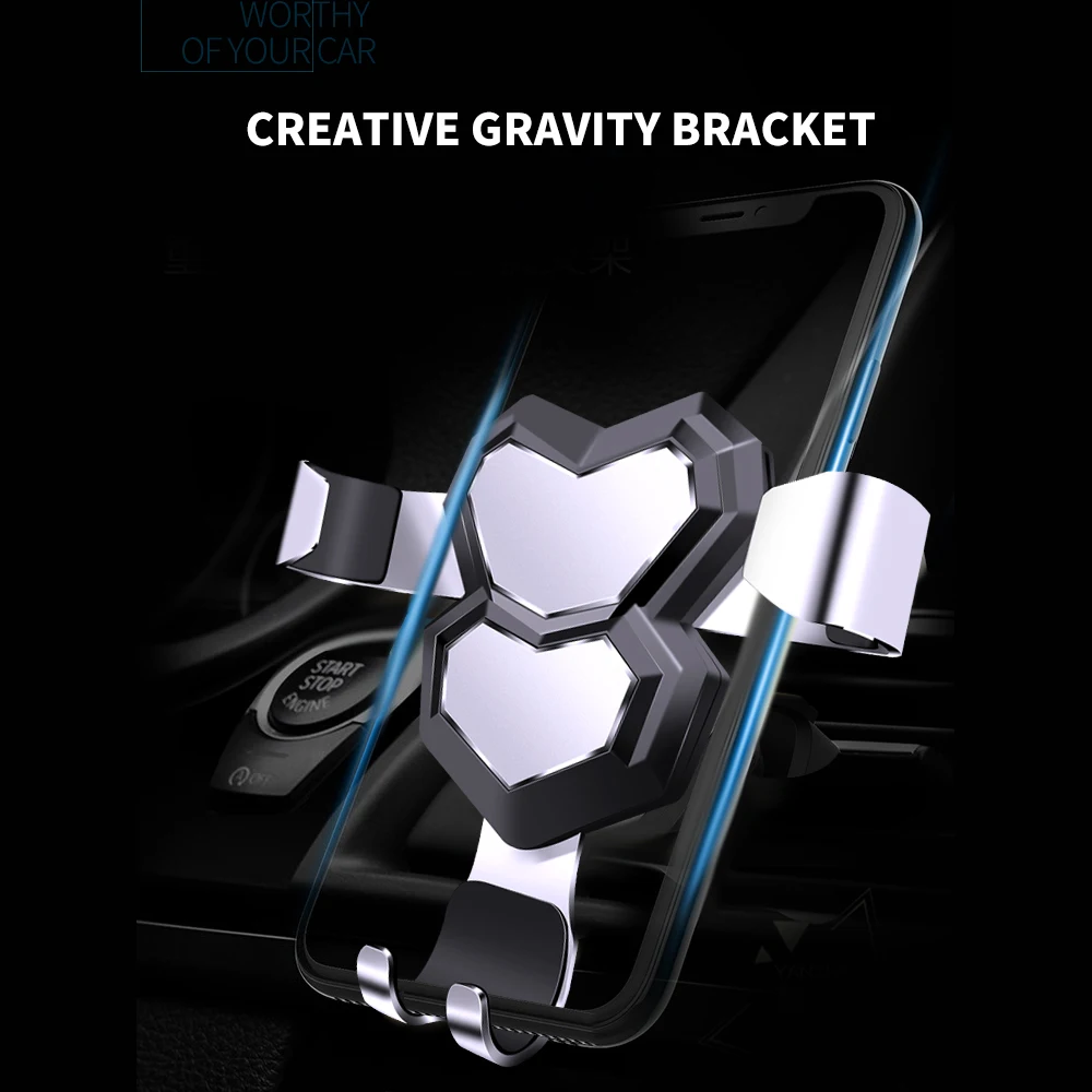 

Car Phone Holder for Mobile Smartphone Support In Car Cell Phone Bracket for iPhone Huawei Xiaomi Auto Vent Mount Gravity Holder