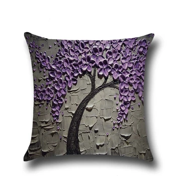 

Nordic Tree Three-dimensional Painting Pillows Decor Home Decoration Cotton Pillow Case Cushion Cover For Sofa Car
