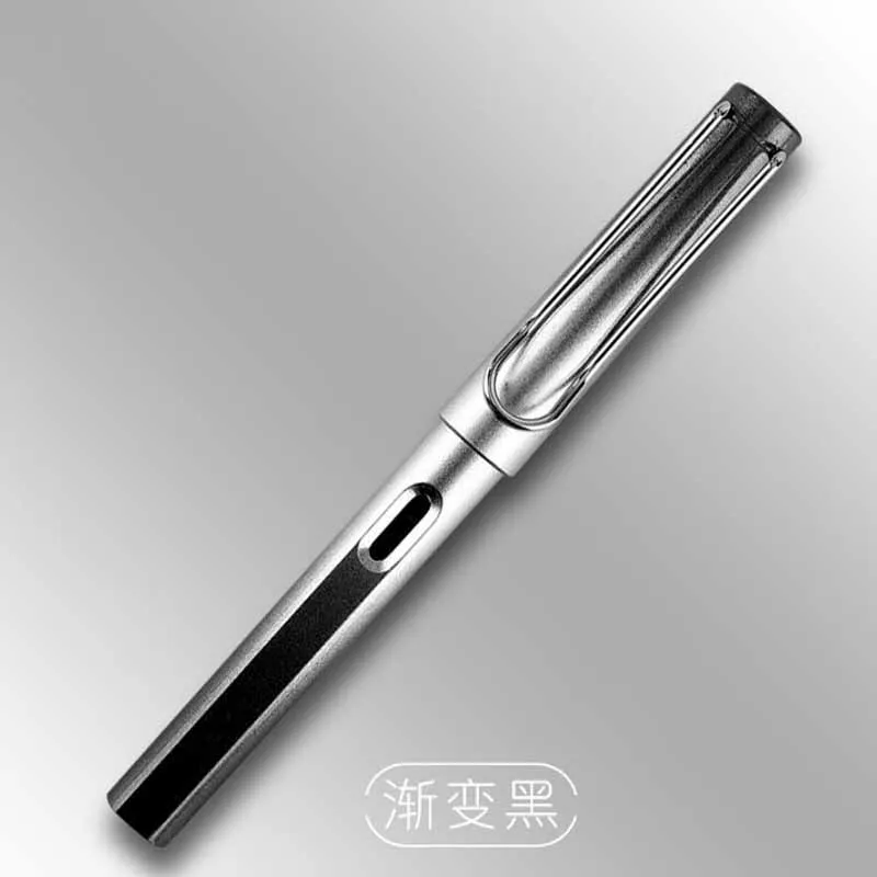 Lamyw 2 стиля металл или пластик Ingenuitying fountainPen офисные школьные чернила ручка подарок черный красный серый Металл чернила перьевая ручка серебро - Цвет: Армейский зеленый