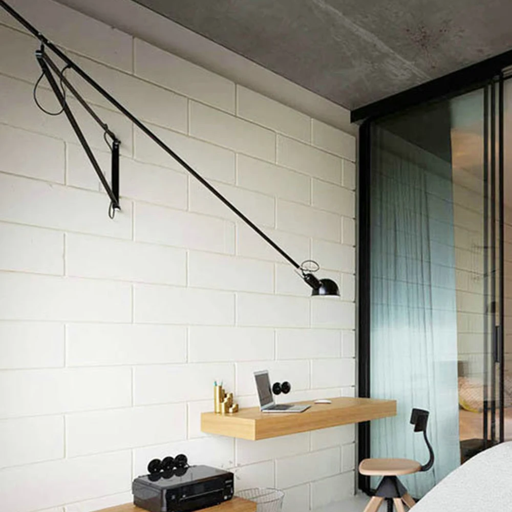 Светодиодный настенный светильник, длинный подвесной светильник s для дома, регулируемое современное промышленное черное бра, винтажное E27 спальное фойе