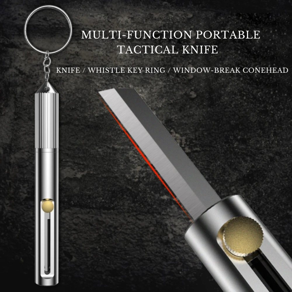 Портативный многофункциональный мини-нож из нержавеющей стали со свистком, аварийный конусный нож, милая коробка, бумажные резаки для дома, лучший подарок, инструмент