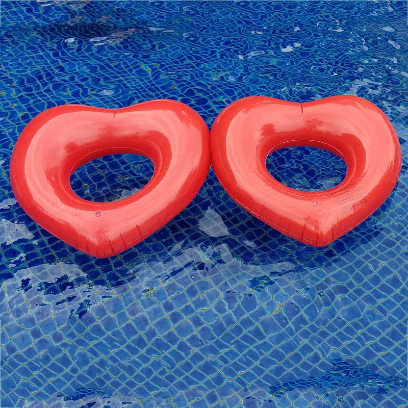 

Inflatable Love Swimming Ring Double Large Thickened Swimming Ring Life Buoy Ring Leisure Floating Lounger Water Air Cushion