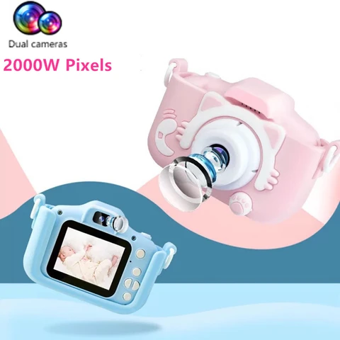 Vídeo de Projeção Crianças Câmera Digital Polegada Tela hd Câmeras Duplas 2000 w Pixels Presentes Meninos Meninas Brinquedos Pai Criança Jogo 2