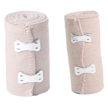 

Set of 2 pcs Elastic Bandage Wrap Compression Tape with Clips - Compression Bandage - Ankle Wrap for Sprain /First Aid Tape