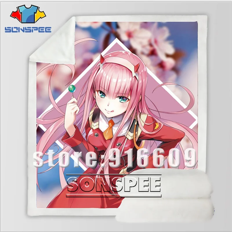DARLING in the FRANXX Zero Диван Постельные принадлежности бархат узорчатый офис Harajuku зимнее теплое Покрывало Постельное белье путешествия одеяло Стёганое одеяло - Цвет: 09