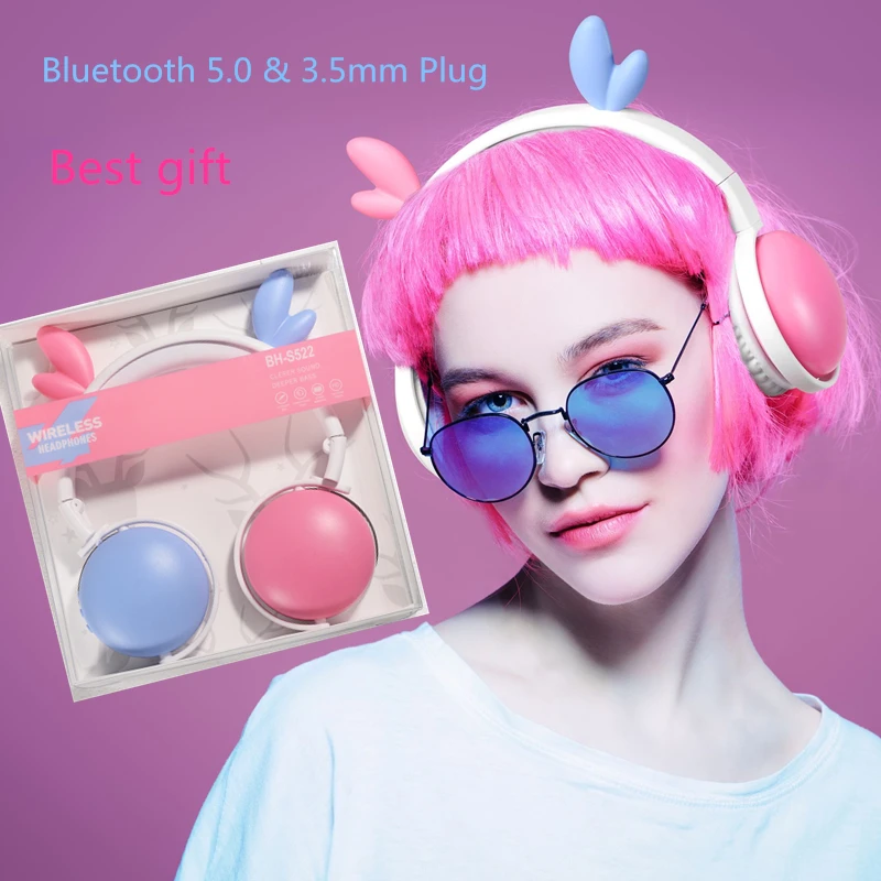 

New Arrival Cat Ear Headphones Bluetooth 5.0 Young People Kids Headset With Mic Support 3.5mm Plug As Children Gift