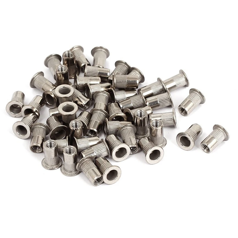 

M5x13mm Stainless Steel Flat Head Blind Rivet Nut Insert Nutsert 50pcs