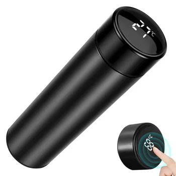 

500ml Smart Touch Temperature Display Thermos Bottle 304 Stainless Steel Hot Water Mugs Coffee Travel Sports Car Cup Leakproof