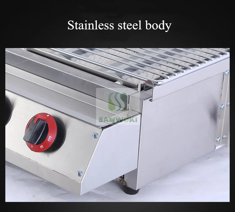 BBQ Infrared Gas 8 Burner Grill Stove Outdoor Kebab Meat Roasting machine barbecue maker machine Oysters roaster machine 3