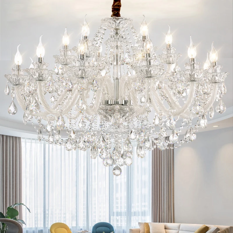 

Free Shipping Crystal Chandelier Living Room K9 Crystal Chandelier Clear Hanging Lights Fixture Wedding Decoration Pendant Lamp
