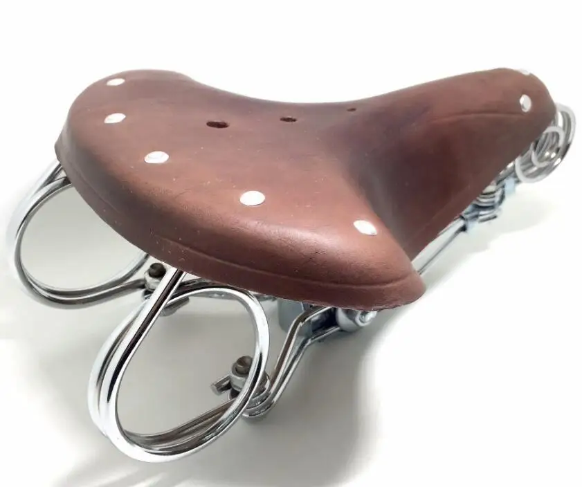 TDX-3 Винтажный велосипед из воловьей кожи пружинное седло Подушка из натуральной кожи Старый Круг пружинное седло слон Весенняя подкладка из воловьей кожи