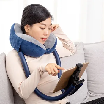 

2 In1 Lazy Memory Foam U Shaped Pillow Neck Head Sleep Cushion Phone Holder Universal cell Phone Holder Stand Base Bracket