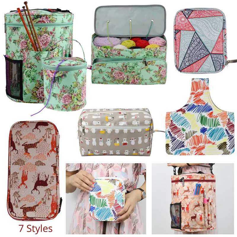 Empty Yarn Storage Bag For Crochet Hooks And Knitting Needles Crochet Bag DIY Weave Sewing Tools Bag 7 Styles Knitting Bag