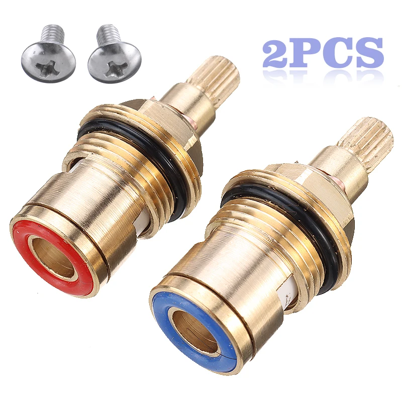2PCs Tap Valves Replacement 1/2" Brass Tap Cartridge Valves Ceramic