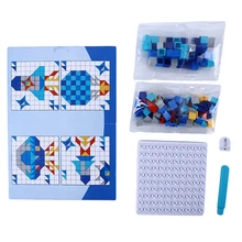 Деревянные пластиковые головоломки с геометрическим узором для раннего развития DIY мультфильм Мозаика игрушки для детей деревянные интеллектуальные игрушки