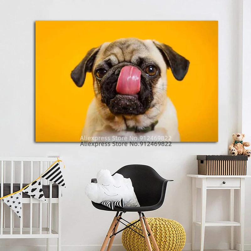 Canvas Prints Modern Funny Cute Dog Animal Posters Pictures Wall Art Painting Living Room Office Indoor Bedroom Decor | Дом и сад