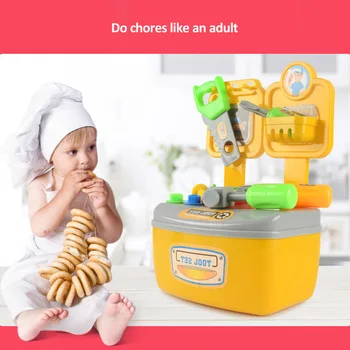 

Children Pretend Play Set Portable Suitcase Kitchen&Tool&Doctors&Makeup Pretend Toys Educational Toys For Children Gifts