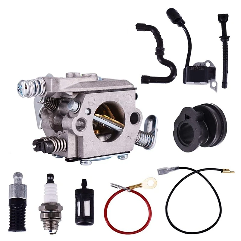 Carburetor Fits for STIHL Chainsaw 017 018 MS170 MS180 Carb Ignition Coil Spark Plug Kit C1Q S57