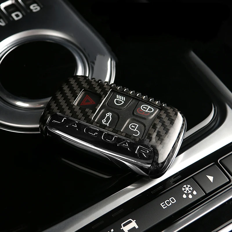 Автомобильный ключ чехол из углеродного волокна украшения для Jaguar XE XF XJ XFL XJL F-PACE I-PACE F-TYPE изменение стиля автомобиля аксессуары