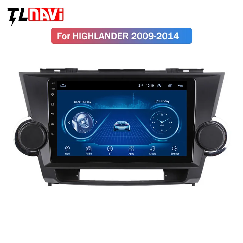 

9" ips in dash Android 8.1 car Radio audio stereo multimedia gps Navigation for Toyota Highlander 2007-2013