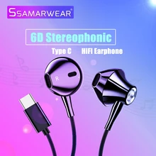 Type C Wired Earphone Bass Control With Microphone In Ear Sport Headset Usb c Earbuds For Huawei Xiaomi Mi Mix 2s 8 SE 6X A2