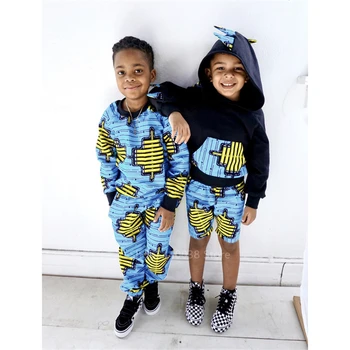 Amarachi Print Hooded Sweat Shirt and Pant for Kids