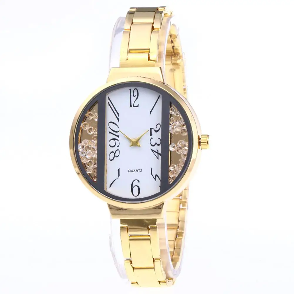 

HobbyLane Female Wristwatch Round Dial Quartz Wrist Watch Flowing Sand Inside Fashion Watch