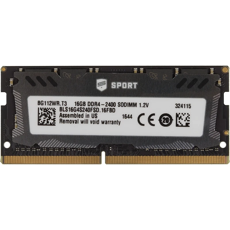 Память DDR4 16Gb 2400MHz Crucial BLS16G4S240FSD RTL PC4-19200 CL16 SO-DIMM 260-pin 1.2В kit