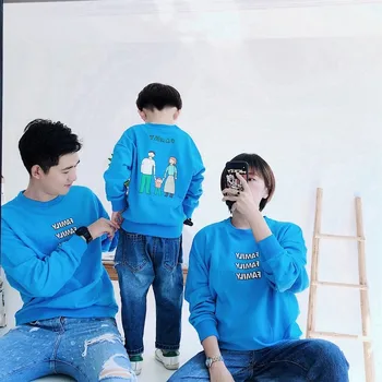 

Family Matching Clothes Mommy and Me Clothes Family Look 2020 Spring and Autumn New Print Long-sleeved shirt Sweater Hoodie