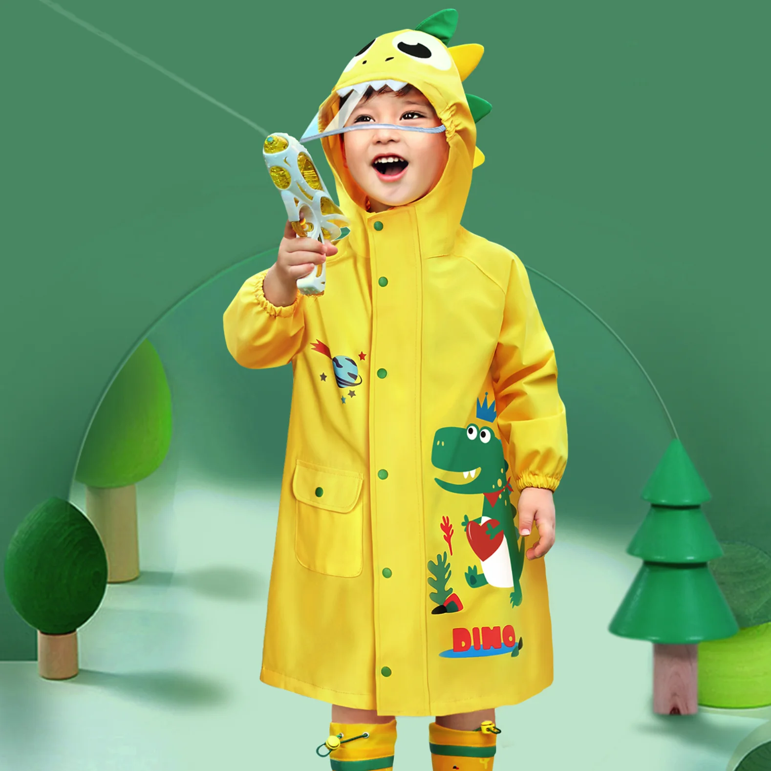 

Raincoat children's raincoat suit boys and girls student poncho rain gear