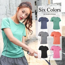 

13Color Professional Women Workout Shirts Yoga Activewear Round-Neck T-Shirts Running Fitness Sports Short Sleeve Tees Loose Top