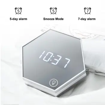 

LED Portable Creative Induction Light Mirror Alarm Clock Night Light Night Light LED Night Lights
