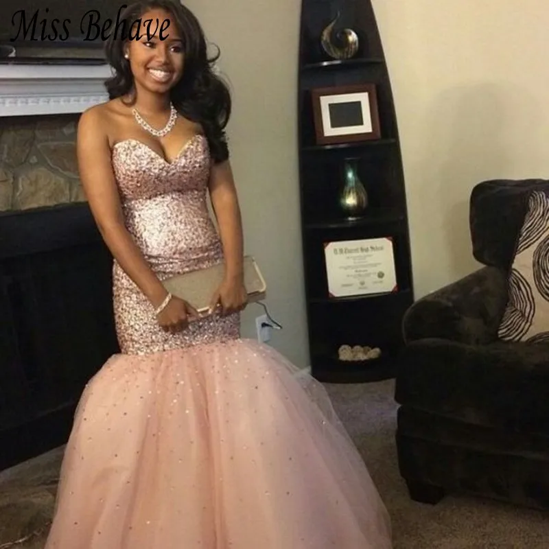 

DD JYOY Pink Evening Dress Long 2019 Beaded Africa Evening Dress Elegant Sweetheart Mermaid Gown