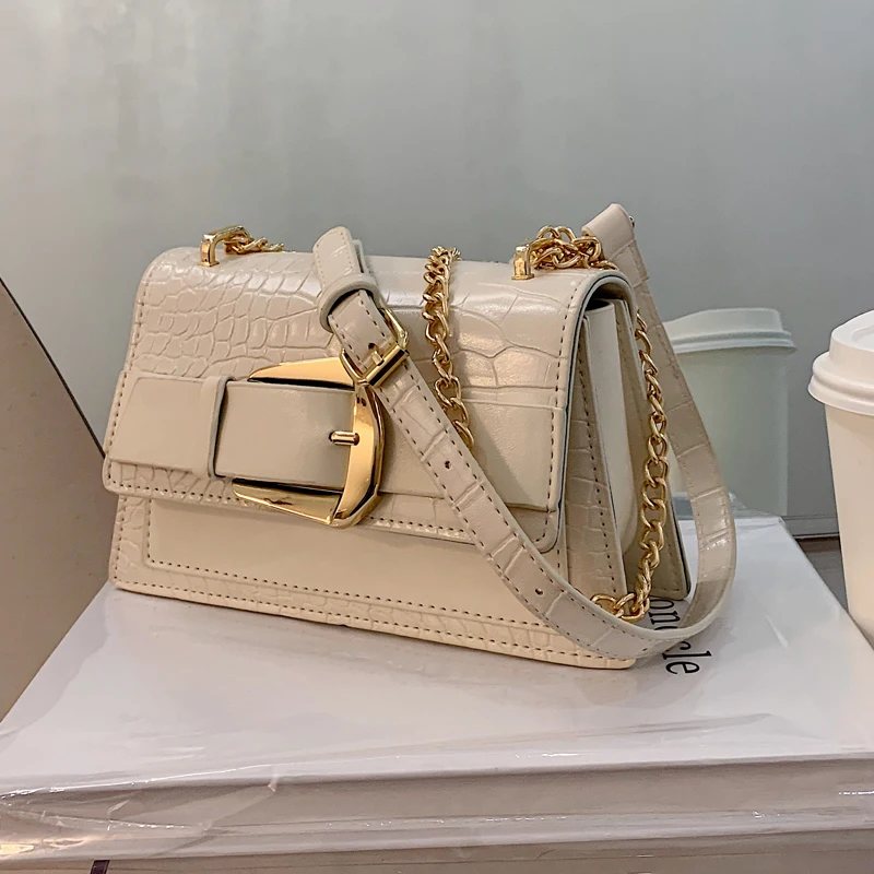 

Crocodile Pattern Flap Crossbody Bag 2020 Fashion New Quality PU Leather Women's Designer Handbag Chain Shoulder Messenger Bag