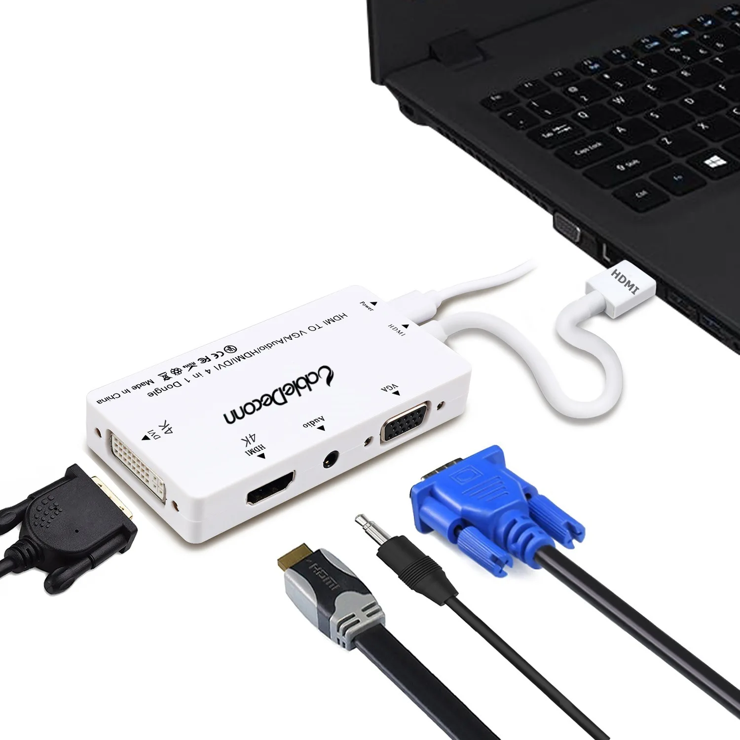 Hdmi to dvi 4Kvga hdmi4K Audio Display Three-in-One Adapter for Different Bands |