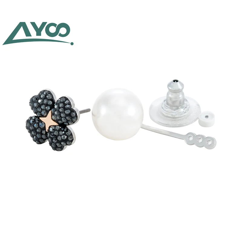 AYOO Swa high quality removable black  clover attractive woman's ear nails